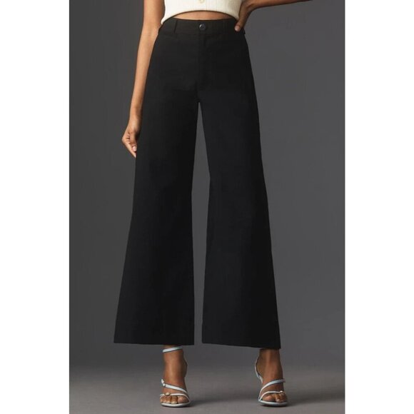 The Ettie High-Rise Crop Wide-Leg Pants by Maeve Black 25 - Picture 1 of 3